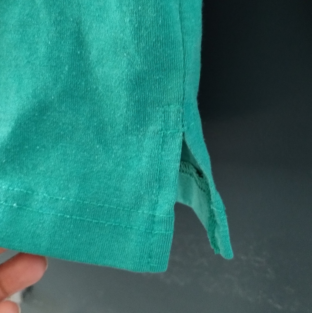 โข Lauren Brooke Women L Green inner shoulder pads Long Sleeve 10 Buttons Top - Picture 4 of 11